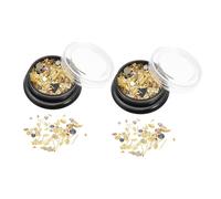 NOLITOY 2 Scatole Nail Ornamenti Foglia Foglia Manicure Decalcomanie Gemme Per Le Unghie Glitter Decalcomanie Di Arte Del Luccica Paillettes Abbellimenti Per Unghie