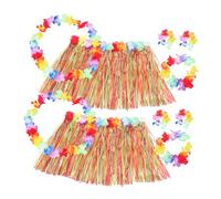 NOLITOY 2 Set Ghirlande e Gonne Hawaiane Collana Bracciali e Fascia per Festa Tema Hawaii Accessori Colorati per Estivi e Foto e Leggero Adatto per Tutte età