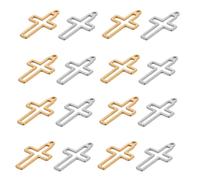 NOLITOY 20 Pezzi Ciondoli a Forma di Croce in Acciaio Inox Mini Ciondoli Religiosi Traforati per Gioielli Fai da Te Portachiavi e Bracciali Accessori Cristiani Compatti per Uso