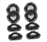 NOLITOY 20 Pezzi copricapo con retina per mini Forcina retine per hair charms hair jewelry Porta del panino per copertura panino per le donne tessuto Black