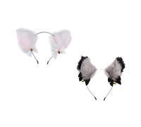 NOLITOY 2pezzi Cerchietti Cosplay Con Orecchie Di Animale Per Feste e Halloween Accessori Divertenti Per Donne e Ragazze Con Eccitanti Orecchie Pelose e Campanelle Perfetti Per Eventi Tema