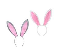 NOLITOY 2pezzi Cerchietti Orecchie Coniglio Morbidi Peluche Per Bambina e Donna Fasce Decorativi Per Festa Di Pasqua Cosplay e Carnevale Elastico Antiscivolo Regalo Per Party e Compleanni