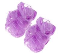 NOLITOY 2pezzi Chignon Riccio Elastico di Extension per Capelli Sintetici Chignon Spettinato per Donna Facile da Indossare e Utilizzare per Coda di Cavallo Corta