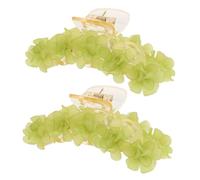 NOLITOY 2pezzi Fermaglio per Capelli Forma di Fiore in Verde Fermaglio per Capelli in Clip Squalo Antiscivolo per Acconciature Dolci Adatto per Tutte le Stagioni e Diverse Occasioni