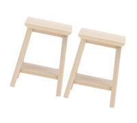 NOLITOY 2pezzi Miniature Wooden Stool Realistic Dinging Stool Model for Mini House Decor for Miniature Scenes and Home Accessories