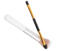 NOLITOY 2pezzi Pennelli Per Illuminante Doppia Punta Per Ombretto e Make-up Manico in Plastica e Fibre Sicure e Resistenti