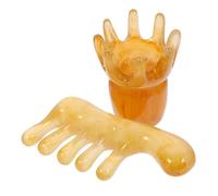 NOLITOY 2pezzi Pettine Massaggiante Per e Capelluto Resina Naturale Strumento Guasha Per Relax e Design Ergonomico Elettricità Statica