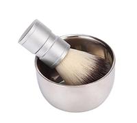 NOLITOY 2pezzi Pulizia Per Barba Da Uomo Spazzola Nylon e Ciotola Inossidabile Per Della Barba Kit Completo Per La Detersione Del Viso