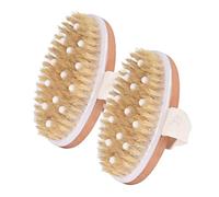 NOLITOY 2pezzi Spazzola Da Bagno Setola Di Cinghiale Con Perle Massaggianti Spazzola Per Doccia e Scrub Schiena Accessori Per Benessere Domestico Color Cioccolato