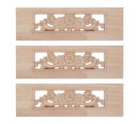 NOLITOY 3 Pezzi Appliques Angolari in Legno Intagliato per Mobili Decorazioni Artistiche in Legno Naturale Non Verniciato Adatti per Armadi Specchi e Progetti Te