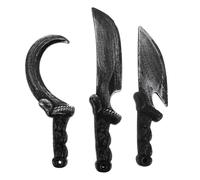 NOLITOY 3 Pezzi Finto Coltello Ornamentale in Plastica Lama Curva Accessori Cosplay per Costumi di Halloween e Spettacoli Teatrali Oggetti di Scena Sicuri per Feste e Giochi di Ruolo