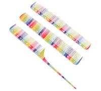 NOLITOY 3 pezzi Pettini per Capelli in Arcobaleno Pettine da Parrucchiere con Fini e Spaziati Resistente al Calore e Antistatico per Styling Professionale Phon