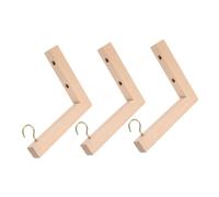 NOLITOY 3 Pezzi Wooden Wall Plant Hooks For Indoor And Outdoor Use Heavy Duty Flower Pot And Planter Hangers With Screws Space Saving Decorative Brackets For Wind Chimes