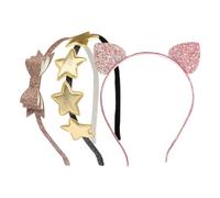 NOLITOY 3 Pz Fascia Per Orecchie Di Gatto Cerchietto Per Gruppo Musicale Fasce Per Bambine Orecchie Di Gatto Glitterate Bande Scintilla Fasce Per Le Donne Fascia Termale Ferro