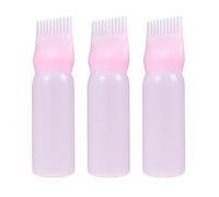 NOLITOY 3 Pz Flacone graduato per lavaggio a secco prodotti tintura flacone applicatore con punta distributore spray accessori da barbiere flaconi applicatori per plastica rosa