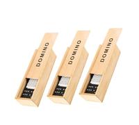 NOLITOY 3 set Domino in Legno Nero Giochi da Tavolo Educativi con in Resistenti e Custodia in Legno da Viaggio e Accatastamento per