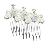 NOLITOY 3pezzi Pettine Per Capelli Da Sposa Strass Accessori Per Capelli Perle Pettini Laterali Per Da Sposa Copricapo Da Strass Fermaglio Per Da