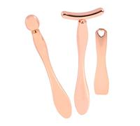 NOLITOY 3pezzi Spoon Per Massaggio Oculare Metallo Da Strumenti Per Makeup Applicatore Per Crema Contorno Occhi Design Compatto e Portatile Per Occhiaie e Affaticamento Visivo
