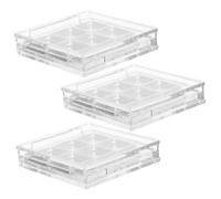 NOLITOY 3sets Palette Vuota per Ombretti Trasparente con Vano per Pennelli e Layout Sei Custodia per Trucco Ricaricabile e Organizer per Campioni