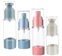 NOLITOY 4 pezzi Bottiglie Vuoto Spray e Dispenser Lozione in As Sicuro e Resistente Contenitori Piccoli Ricaricabili per Viaggio e Cosmetici Anti-perdita Leggere e Facili Colore Casuale