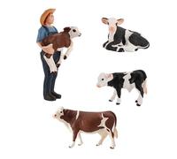 NOLITOY 4 pezzi Figurine Mucche Fattoria Giocattoli Educativi per Modelli Artigianali Dettagliati e Realistici per Ragazzi e Ragazze Decorazione Casa e Apprendimento Cognitivo