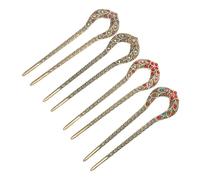NOLITOY 4 pezzi Forcine Capelli Stile Francese Retrò con Strass Accessori Vintage per Chignon Eleganti da Donna Forcelle U per Acconciature Tradizionali Cinesi