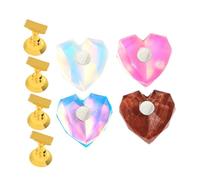 NOLITOY 4 pezzi Nail Tip Stand Cuore per Pratica Unghie Supporto Manicure Portatile e Compatto Simula Mano Reale per Allenamento Semi Permanente e Display in Salone e Casa