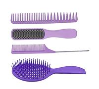 NOLITOY 4 Pz Set Di Pettini Da Massaggio Pettini Per Prodotti Pettine Spazzola Per Spazzola Per Asciugacapelli Groviglio Asciugacapelli Diffusore Viola,porpora Abs