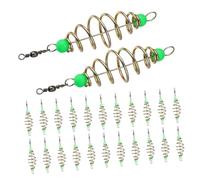 NOLITOY 45 Luminous Shape Fishing Feeder Basket Holder with Glow Beads Metal Carp Trap for Coarse And Night Fishing