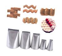 NOLITOY 5 pezzi Beccucci in Acciaio per Decorazione Torte Bocchette per Crema Strumenti da Forno per Cupcake Biscotti e Fondant Ugelli per Resistenti e Versatili