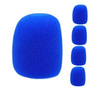 NOLITOY 5 pezzi Coperture Microfono in Schiuma Spessa Antispruzzo Parabrezza in Foam ad Alta Densità per Microfono Portatile Protezione Antivento per Karaoke Ktv Concerti e Registrazioni