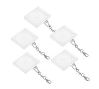 NOLITOY 5 Pezzi Mini album Shell Caso di disco in miniatura Keyring custodia per CD vuota Coperture DVD chiari portachiavi con mini CD accessorio portachiavi fai da te Acrilico