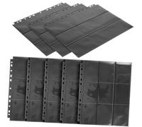 NOLITOY 50 pezzi Pagine per Raccoglitore Carte da Gioco Nero Trasparente Protettive per Carte Collezionabili Organizer Sostitutivo per Album e Bustine