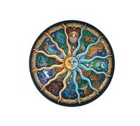 NOLITOY 500 Puzzle Rotondo per Adulti con Segni Zodiacali Colorati Puzzle Educativo in Resistente e Taglio Preciso Divertente per e