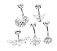 NOLITOY 5pezzi Anello Piercing Zirconi Cubici Pendenti Piercing Donna Design Delicato Intricato Raffinato Leggero