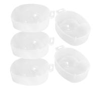 NOLITOY 5pezzi Bacinella Per Manicure Contenitore Semi-trasparente Per Ammollo Unghie Strumenti Spa Per Manicure e Rimozione Unghie Artificiali Per Trattamenti Nutrienti e Relax Casa o