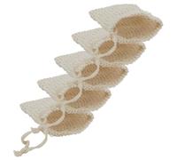 NOLITOY 5pezzi Sacchetti Per Sapone Esfoliante Rete Sacchetti Per Doccia Cotone e Lino Per Conservazione e Produzione Di Adatti Per Secca e Dure Facili Da Appendere e Asciugare