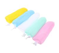 NOLITOY 5pezzi Sacchetto Per Sapone Rete Scrubbing Per Sapone Fatta Mano Bianco Rosso Giallo Verde Blu Per Produzione e Conservazione Facile Asciugatura e Esfoliazione Della