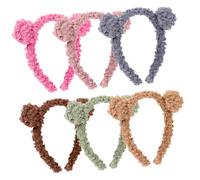 NOLITOY 6 pezzi Cerchietti Orso Morbidi e Colorati con Orecchie Fluffy Accessori Feste Cosplay per Tutte le Età per Trucco Lavaggio Viso e Carnevale