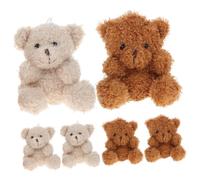 NOLITOY 6 pezzi Pendenti Orsetto Peluche Morbido Fluffy Portachiavi Cartoon per Borsa Zaino Auto Accessori Decorativi Colorati e Leggeri