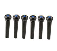 NOLITOY 6 pezzi Perni Ponte Chitarra in Plastica Nero con Occhio di Gatto Blu Sostituzione Facile per Piroli e Accessori Ponte Chitarra Acustica Resistenti e Stabili per Musicisti