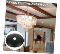 NOLITOY 6 pezzi Piatti Copri Plafoniera in Metallo Nero Base per Lampadari e Applique Design Circolare Curvo Elegante Compatibile con Varie Luci da Soffitto e Parete