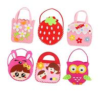 NOLITOY 6 Set Kit DIY Borsa in per Cucito Materiali Non Tessuti per Borse Fatte Mano attività Manuali Educative e Regalo Compleanno