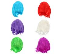 NOLITOY 6Pcs Corti Copricapo Bob Parrucche Parrucche Dei Umani Parrucche Ricci Breve Parrucca Sintetica Costume Parrucca Riccia Chiusura Parrucca Dei Umani