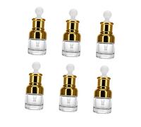 NOLITOY 6pezzi Contagocce in Vetro Trasparente Da Dispenser Per Essenziali e Aromaterapia Erogatore Ricaricabile Chiusura Ermetica