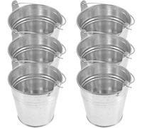 NOLITOY 6pezzi Secchielli Metallo Piccoli con Manici Secchielli Porta Caramelle per Feste Matrimonio e Compleanni Contenitori Eleganti per Bomboniere e Snack