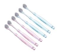 NOLITOY 6pezzi Spazzolini Da Denti Crystal Con Setole Antibatteriche Igiene Orale Completa Manico Trasparente Per Casa e Viaggi