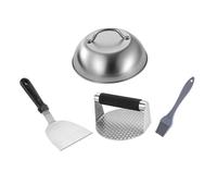 NOLITOY Acciaio Resistente per Schiacciare Hamburger Attrezzo da Cucina per Pressare Carne Kit Compatto per Preparare Polpette e Burger Ripieni Facile da Usare e Pulire