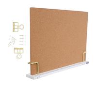 NOLITOY Bacheca in Sughero con Supporto da Scrivania con Tavola e Base Acrilica Trasparente Portamemo in Legno Resistente con Puntine e Clip per Casa e Ufficio