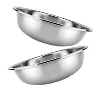 NOLITOY Bacinella in Acciaio Inox 30 Cm per Lavaggio Verdure e Insalata, Set 2 Pezzi Impilabile per Uso Cucina Multifunzione, Ciotole per Mescolare e Lavare Frutta e Verdura, Resistente